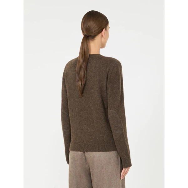 Max Mara Voliera Yak Wool Crew-Neck Sweater in Brown | Sweaters | Luxury Shoes 