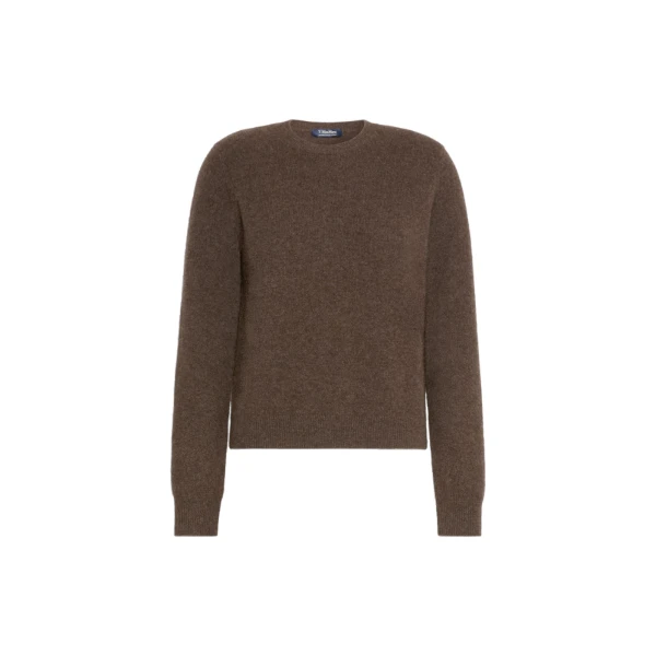 Max Mara Voliera Yak Wool Crew-Neck Sweater in Brown | Sweaters | Luxury Shoes 
