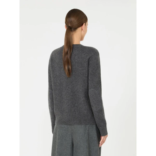 Max Mara Voliera Yak Wool Crew-Neck Sweater in Medium Grey | Sweaters | Luxury Shoes 