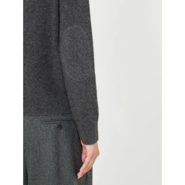 Max Mara Voliera Yak Wool Crew-Neck Sweater in Medium Grey | Sweaters | Luxury Shoes 