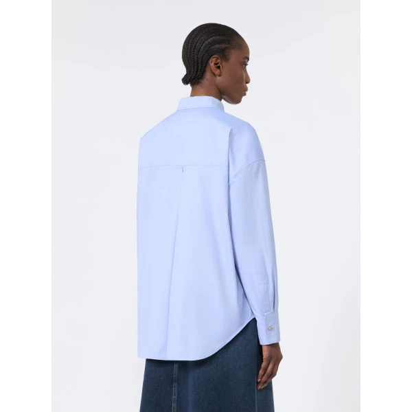 Max Mara Volonta Cotton Oxford Shirt in Light Blue | Shirts | Luxury Shoes 