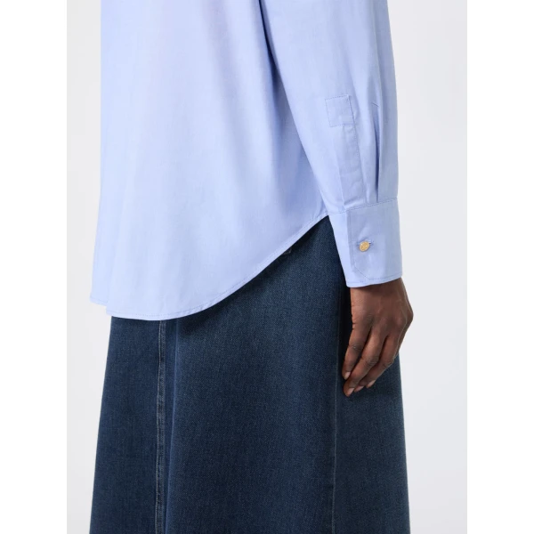 Max Mara Volonta Cotton Oxford Shirt in Light Blue | Shirts | Luxury Shoes 