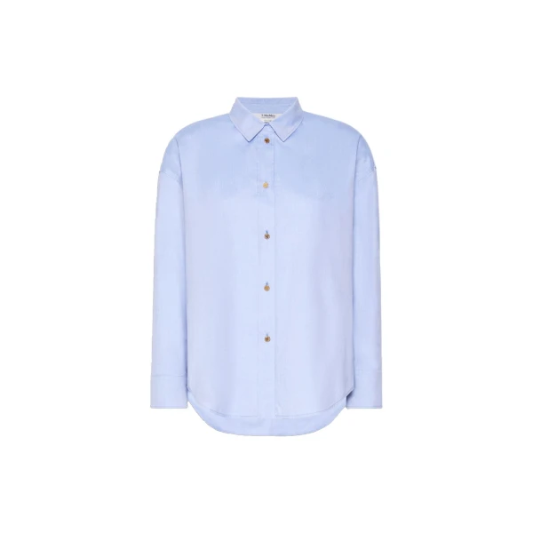 Max Mara Volonta Cotton Oxford Shirt in Light Blue | Shirts | Luxury Shoes 