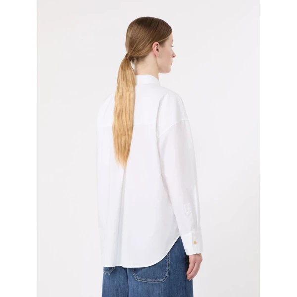 Max Mara Volonta Cotton Oxford Shirt in White | Shirts | Luxury Shoes 