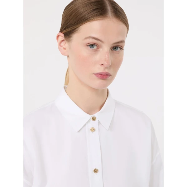 Max Mara Volonta Cotton Oxford Shirt in White | Shirts | Luxury Shoes 