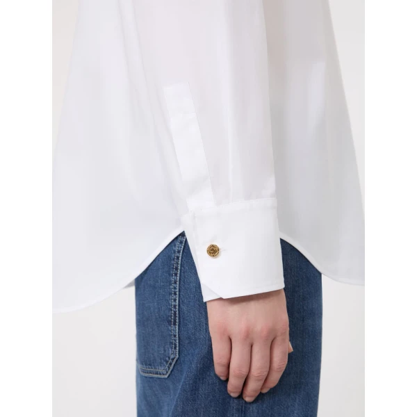 Max Mara Volonta Cotton Oxford Shirt in White | Shirts | Luxury Shoes 