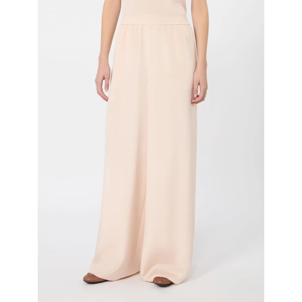 Max Mara Volonta Relaxed Heavy Silk Trousers in Pink | Wide leg pants | Luxury Shoes 