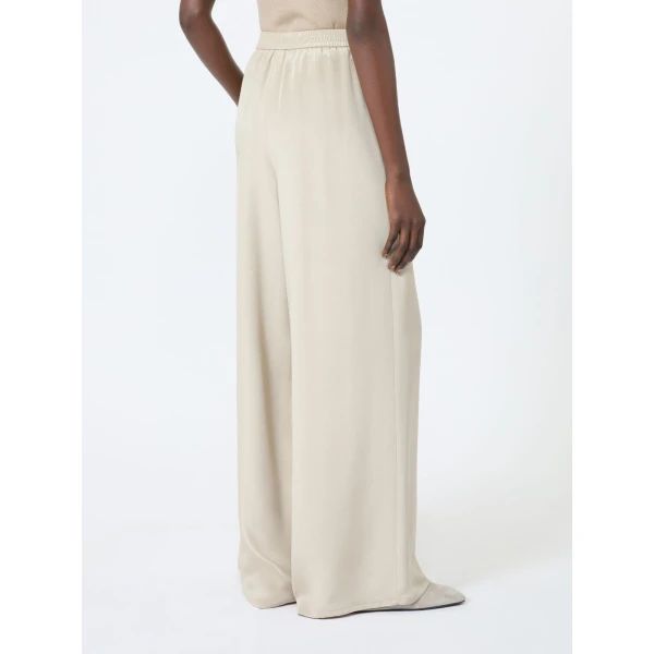 Max Mara Volonta Relaxed Heavy Silk Trousers in Stone Grey | Wide leg pants | Luxury Shoes 