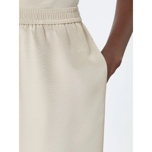 Max Mara Volonta Relaxed Heavy Silk Trousers in Stone Grey | Wide leg pants | Luxury Shoes 