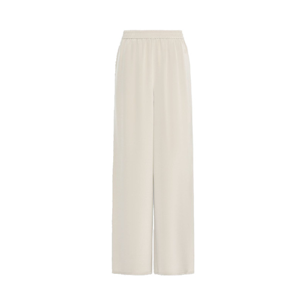 Max Mara Volonta Relaxed Heavy Silk Trousers in Stone Grey | Wide leg pants | Luxury Shoes 