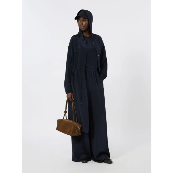 Max Mara Volonta Relaxed Heavy Silk Trousers in Ultramarine | Wide leg pants | Luxury Shoes 