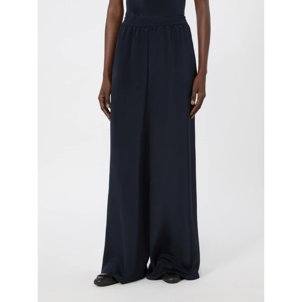 Max Mara Volonta Relaxed Heavy Silk Trousers in Ultramarine | Wide leg pants | Luxury Shoes 