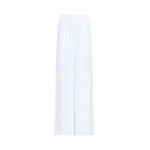 Max Mara Volonta Relaxed Heavy Silk Trousers in White | Wide leg pants | Luxury Shoes 