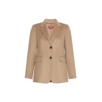Max Mara Volpino Single-Breasted Wool Broadcloth Blazer in Camel | Blazers | Luxury Shoes 