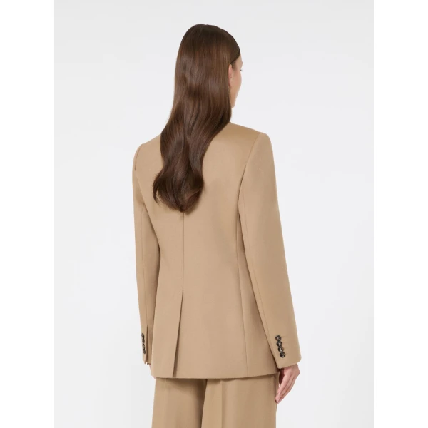 Max Mara Volpino Single-Breasted Wool Broadcloth Blazer in Camel | Blazers | Luxury Shoes 