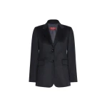 Max Mara Volpino Single-Breasted Wool Broadcloth Blazer in Dark Grey | Blazers | Luxury Shoes 