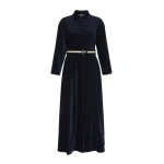 Max Mara Vortice Corduroy Shirt Dress in Midnight Blue | Shirtdress | Luxury Shoes 