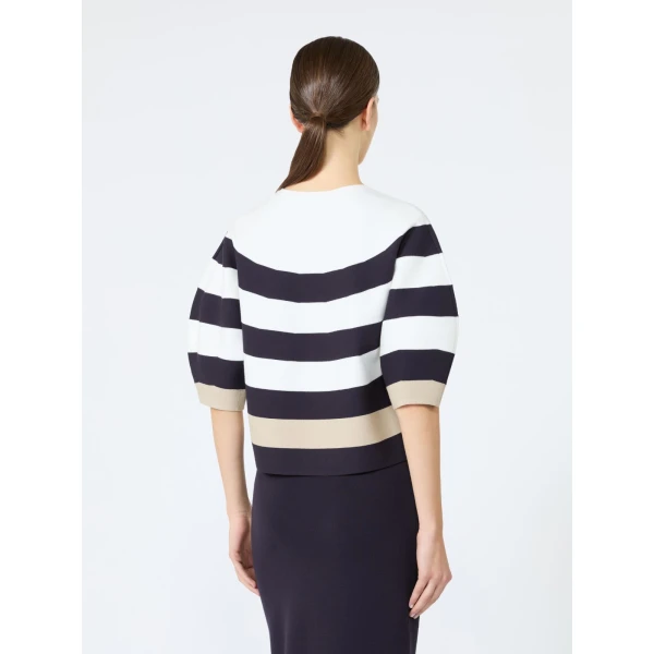 Max Mara Voto Viscose Yarn Cropped Sweater in Ultramarine | Sweaters | Luxury Shoes 