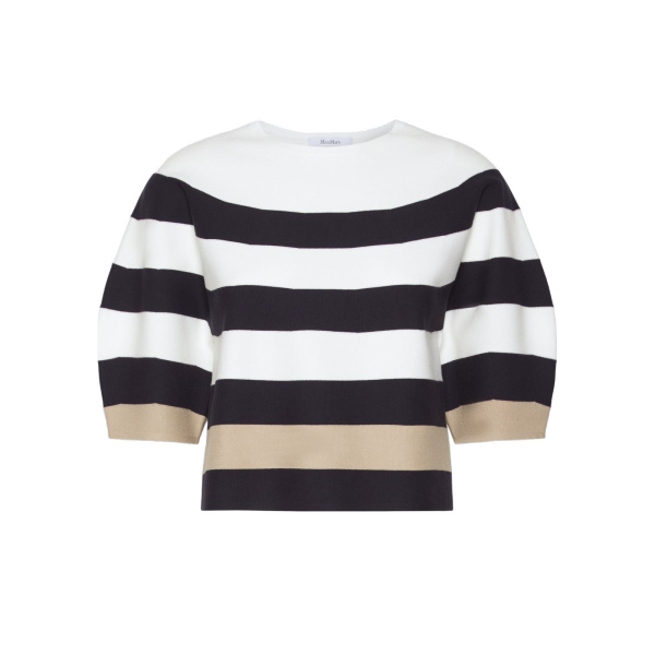 Max Mara Voto Viscose Yarn Cropped Sweater in Ultramarine | Sweaters | Luxury Shoes 