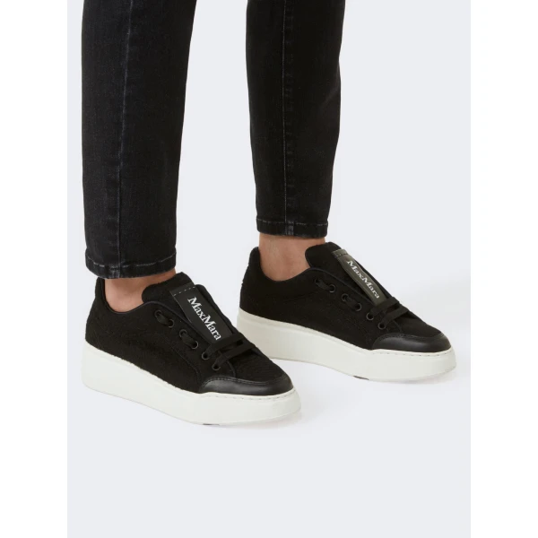 Max Mara Water-Repellent Camel Trainers in Black | Sneakers | Luxury Shoes 