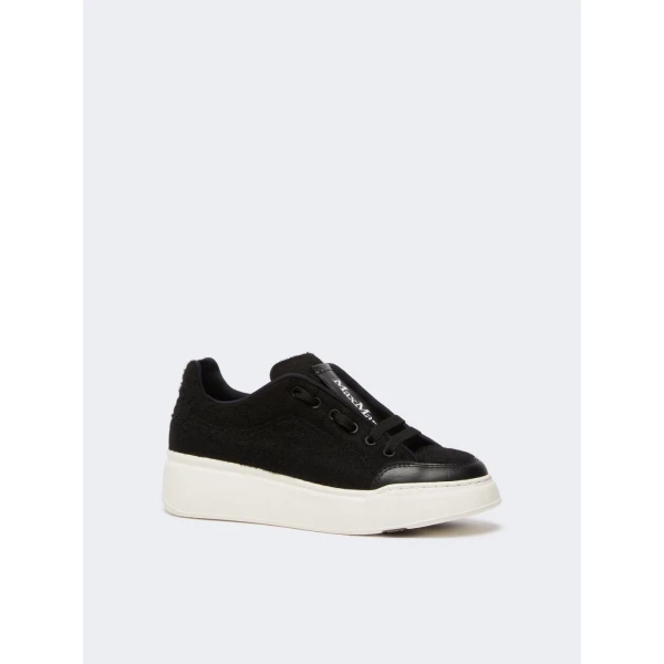 Max Mara Water-Repellent Camel Trainers in Black | Sneakers | Luxury Shoes 