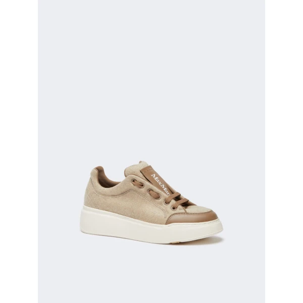 Max Mara Water-Repellent Cashmere Trainers in Beige | Sneakers | Luxury Shoes 