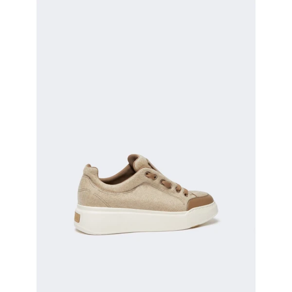 Max Mara Water-Repellent Cashmere Trainers in Beige | Sneakers | Luxury Shoes 
