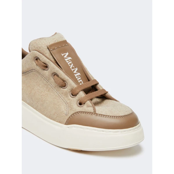 Max Mara Water-Repellent Cashmere Trainers in Beige | Sneakers | Luxury Shoes 