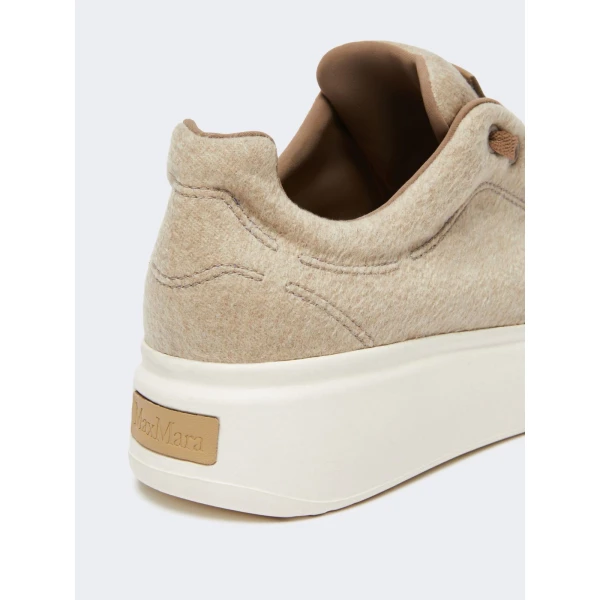 Max Mara Water-Repellent Cashmere Trainers in Beige | Sneakers | Luxury Shoes 