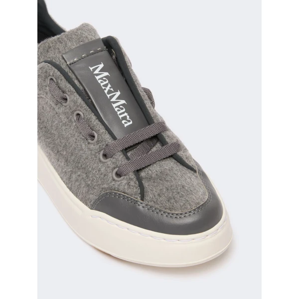 Max Mara Water-Repellent Cashmere Trainers in Dark Grey | Sneakers | Luxury Shoes 