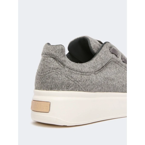 Max Mara Water-Repellent Cashmere Trainers in Dark Grey | Sneakers | Luxury Shoes 