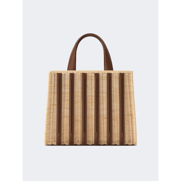 Max Mara Whitney Bag 6 Medium Wicker in Beige | Totes & Top-Handle Bags | Luxury Shoes 