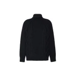 Max Mara Wool Aran Turtleneck Jumper in Navy | Turtlenecks | Luxury Shoes 