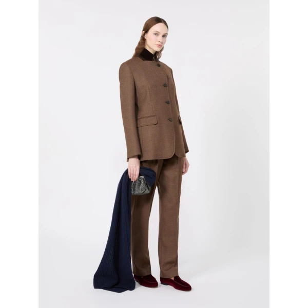 Max Mara Wool Carrot Trousers in Brown | Tailored pants | Luxury Shoes 