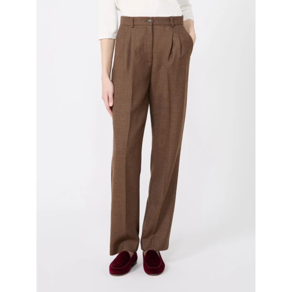 Max Mara Wool Carrot Trousers in Brown | Tailored pants | Luxury Shoes 