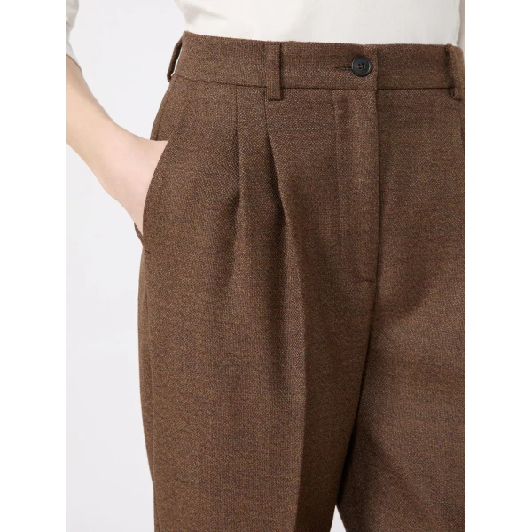 Max Mara Wool Carrot Trousers in Brown | Tailored pants | Luxury Shoes 