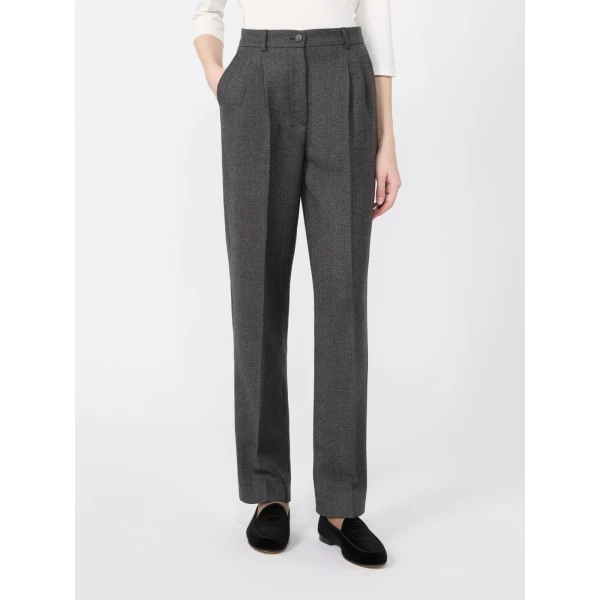 Max Mara Wool Carrot Trousers in Medium Grey | Tailored pants | Luxury Shoes 