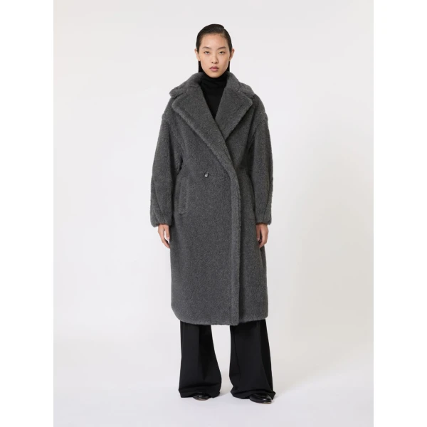 Max Mara Wool and Alpaca Teddy Bear Icon Coat in Dark Grey | Wool Coat | Luxury Shoes 