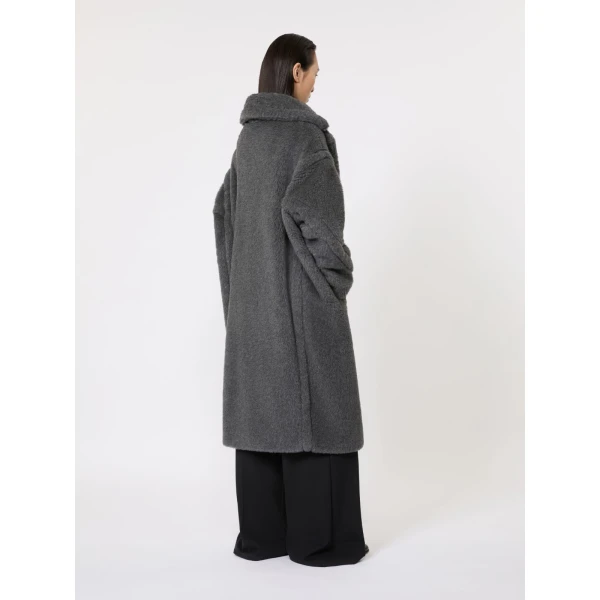 Max Mara Wool and Alpaca Teddy Bear Icon Coat in Dark Grey | Wool Coat | Luxury Shoes 