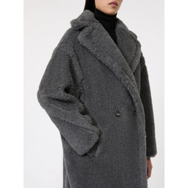 Max Mara Wool and Alpaca Teddy Bear Icon Coat in Dark Grey | Wool Coat | Luxury Shoes 