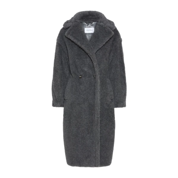 Max Mara Wool and Alpaca Teddy Bear Icon Coat in Dark Grey | Wool Coat | Luxury Shoes 