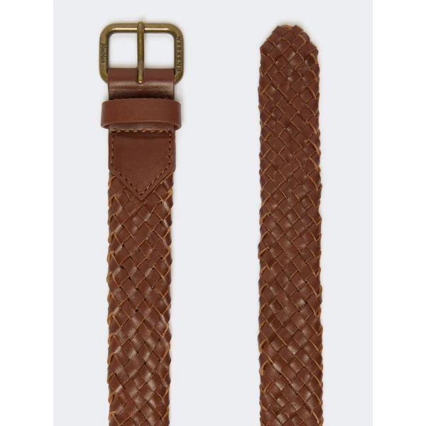 Max Mara Woven Leather Belt in Tobacco | Belts | Luxury Shoes 