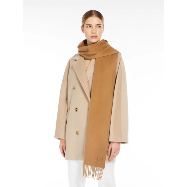 Max Mara Wsdalia Cashmere Monogram Stole in Beige Style 2 | Scarves | Luxury Shoes 