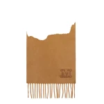Max Mara Wsdalia Cashmere Monogram Stole in Tobacco | Scarves | Luxury Shoes 