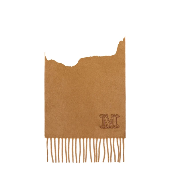 Max Mara Wsdalia Cashmere Monogram Stole in Tobacco | Scarves | Luxury Shoes 