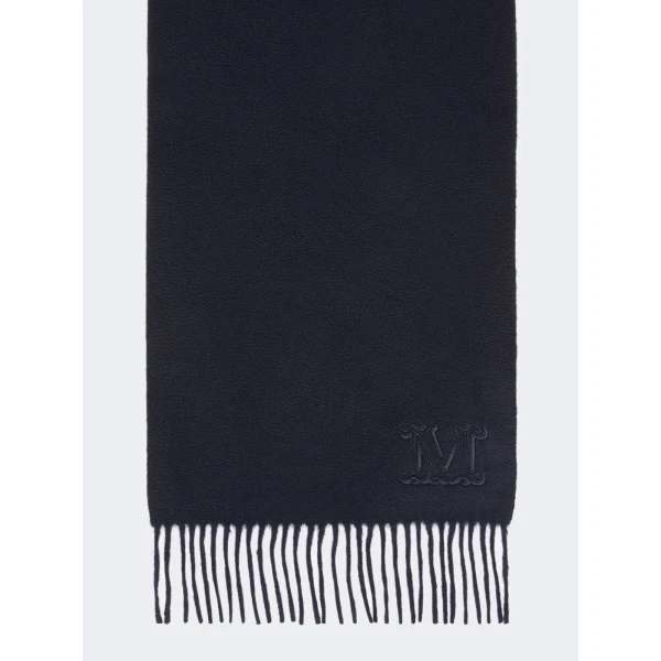 Max Mara Wsdalia Cashmere Monogram Stole in Ultramarine | Scarves | Luxury Shoes 