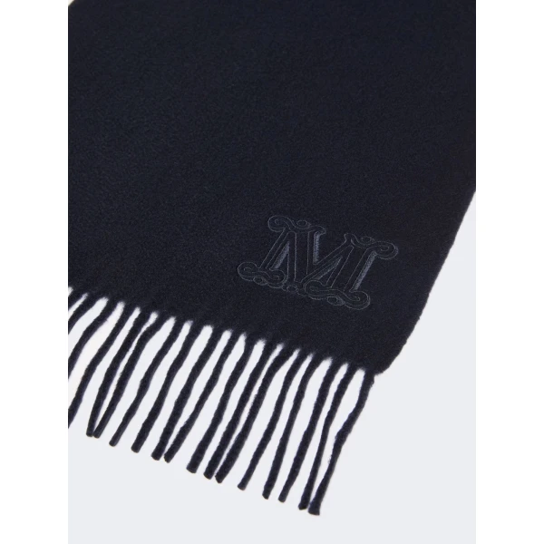 Max Mara Wsdalia Cashmere Monogram Stole in Ultramarine | Scarves | Luxury Shoes 