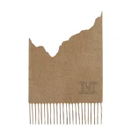 Max Mara Wsdalia Monogram Cashmere Stole in Beige | Scarves | Luxury Shoes 