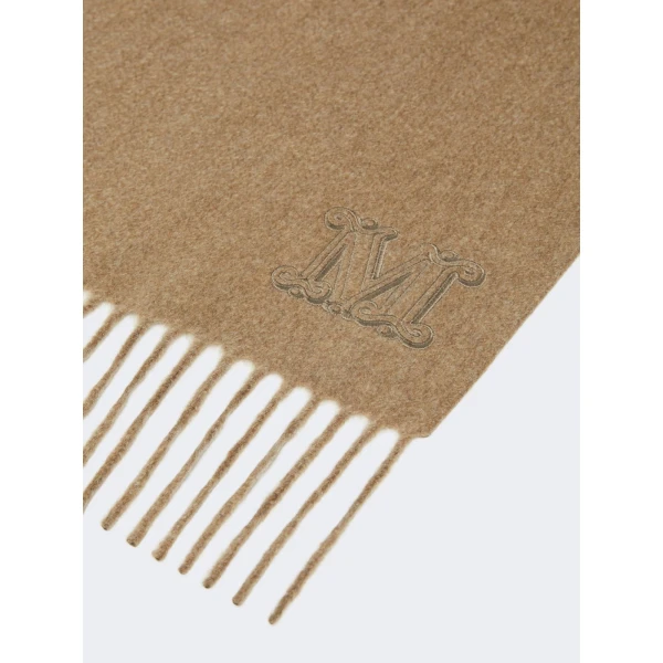 Max Mara Wsdalia Monogram Cashmere Stole in Beige | Scarves | Luxury Shoes 