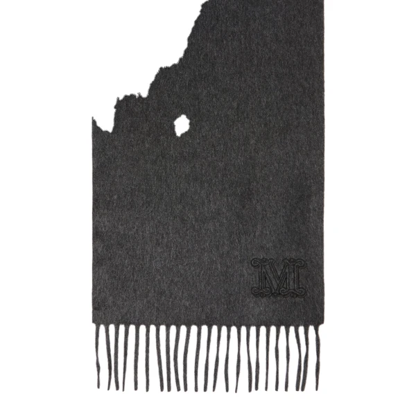 Wsdalia Monogram Cashmere Stole in Dark Grey